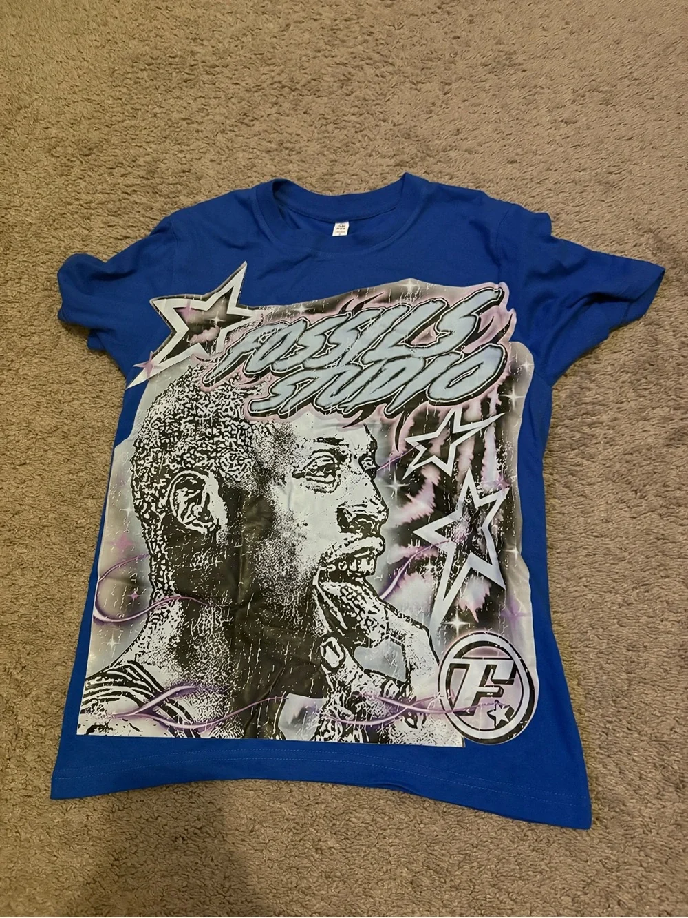 graphic tee with portrait of a man